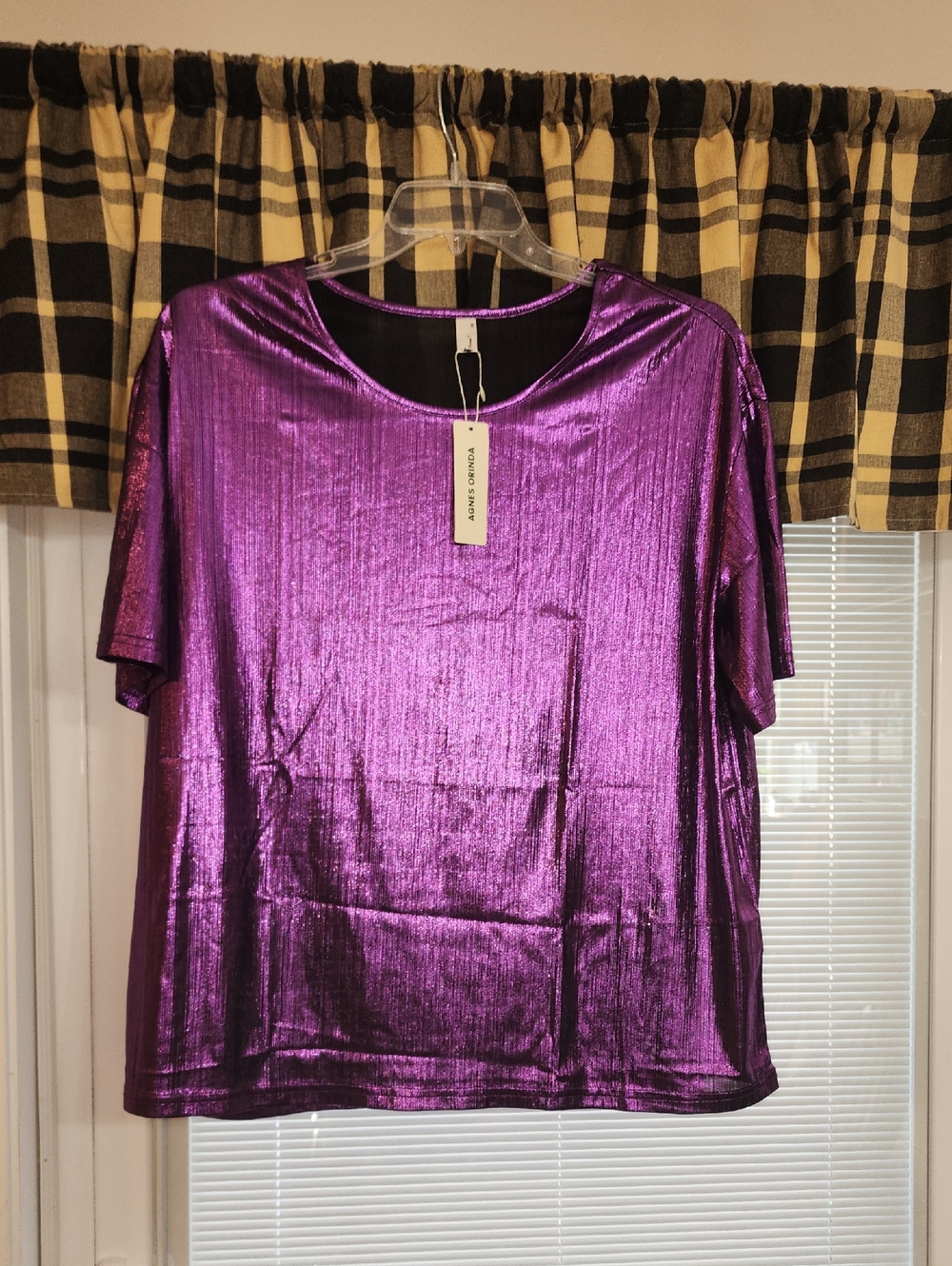 2x Women's Metallic Purple Short-Sleeve Tee